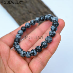 8mm Snowflake Obsidian Beaded <b>Bracelets</b> Wholesale Snowflake Gemstone Round 8mm <b>Beads</b> <b>Bracelets</b> Healing Crystals <b>Beads</b> <b>Bracelets</b> - Product Image 3