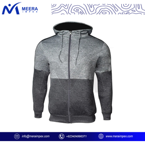 Meera Impex Diseño elegante de alta calidad con un llamativo patrón de bloques de color gris y azul marino y sudaderas deportivas con hombros negros vibrantes - Product Image 3