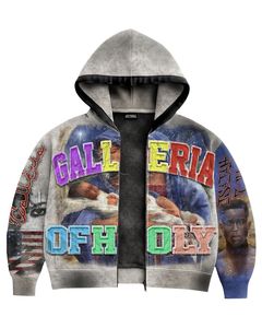 Sweats à capuche surdimensionnés de haute qualité 2026 avec logo personnalisé pour hommes, sweats à capuche à fermeture éclair, sweats à capuche imprimés à l'écran, sweats à capuche avec strass - Product Image 2