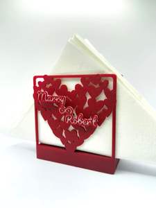 Servilletero Negro en Forma de Corazón, Decoración Romántica para Mesa, para Citas Románticas, Fiestas y Ocasiones Especiales, de la India - Product Image 5