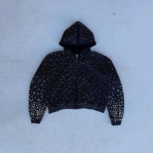 Sweat à capuche personnalisé à séchage rapide avec strass, sweat à capuche pour homme, sweat à capuche vierge de haute qualité, léger, avec strass - Product Image 4