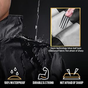 Combinaisons de pluie unisexes décontractées d'hiver, imperméables, légères, respirantes, écologiques, avec capuche cachée, veste et pantalon de pluie pour une utilisation en extérieur - Product Image 3