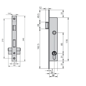 Serratura CVL 1984T25/6 per Carpenteria Metallica - Product Image 2