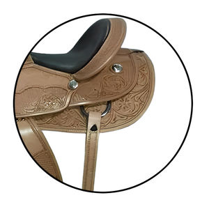 Handmade Western Genuine <b>Leather</b> Saddle Set for Horse Riding Tooled Design Bridle & Breast Collar for Barrel Racing - Product Image 5