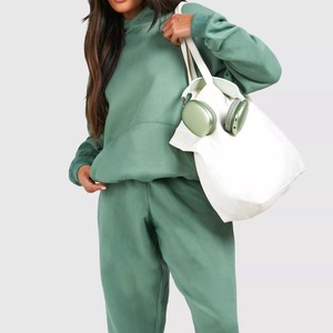 Ensemble de survêtement décontracté deux pièces pour femme, respirant, surdimensionné, pour l'entraînement et le jogging, taille élastique, en spandex/polyester - Product Image 2