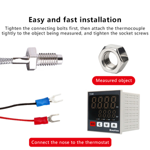 K/E Type <strong>Screw</strong> Thermocouple M6 <strong>Thread</strong> <strong>Temperature</strong> <strong>Sensor</strong> Probe PT100 Thermal Resistance Compression Spring Type - Product Image 6