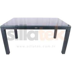 Mesa de ratán 90x150 Diseño moderno de alta calidad Fabricante turco Vidrio de color blanco El mejor producto para comedor Dormitorio - Product Image 1