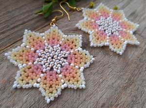 Boucles d'oreilles modernes en perles de verre avec motif turquoise et franges cascade, bijou unique, cadeau de MS Handicraft - Product Image 3