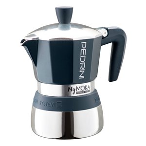 Cafetera de aluminio MYMOKA de 2 tazas con tecnología de inducción en azul terciopelo y cromo-02CF163 - Product Image 1