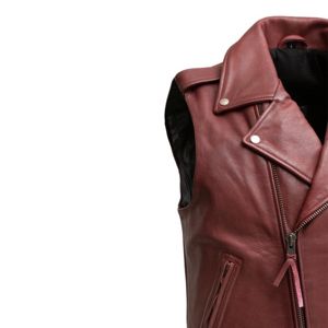 Chaleco de cuero para hombre Sin mangas Hermoso diseño Chalecos de motorista de cuero de vaca a precio razonable - Product Image 3