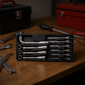 Jeu de douilles assorties Usag dans un plateau en plastique, 10 pièces - Product Image 3