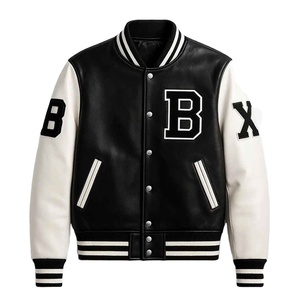 New Wholesale Mens Varsity <b>Jacket</b> PU Leather <b>Waterproof</b> Full Sleeve University College Mens Varsity <b>Jacket</b> With Pocket - Product Image 1