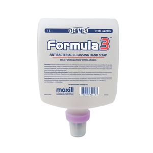 Savon liquide nettoyant pour les mains en gel, formule 3, avec lanoline hydratante, sans parfum, sans colorant, 1L (33.8oz), pour distributeur, vente en gros - Product Image 1