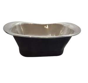 Baignoire autoportante en cuivre pur de haute qualité, forme personnalisée, finition noire et argentée pour application en salle de bain - Product Image 1