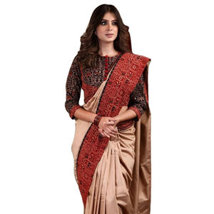 Saree fantaisie a lancé la soie modale lourde - Product Image 1