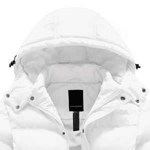 Veste matelassée en toile légère personnalisable, coupe-vent respirant de haute qualité avec fermeture à glissière à col montant pour l'hiver en extérieur - Product Image 3