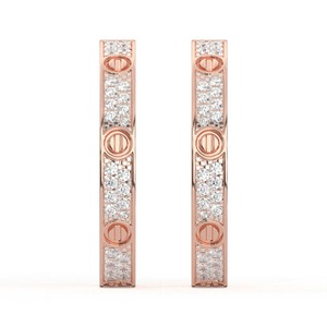 ต่างหูเม็ดกลมประดับเพชรเม็ดกลมแบบคลาสสิกสำหรับงานแต่งงานของผู้หญิงหรือเป็นของขวัญ - Product Image 1