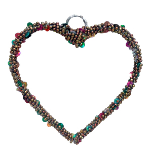 Fait à la main en vrac coeur conception fer/perles noël suspendus ornement nickelé pour la maison vacances décoration de noël - Product Image 2