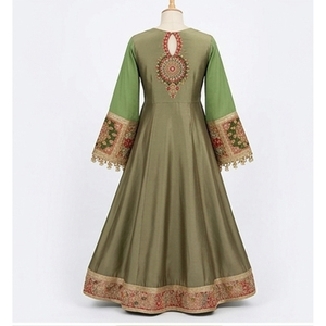 Vestido de Novia Elegante, Teñido en Color Sólido, con Bordado de Encaje Ecológico, Estilo Afgano Vintage, Maxi Vestido Kuchi Afgano de Cachemira y Acrílico - Product Image 2