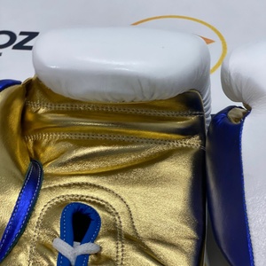 ถุงมือชกมวยสีขาวแบบสั่งทำพิเศษ ไม่มีลาย "Boxing No Life"  แบบผูกเชือก ดีไซน์หลากสี ผลิตด้วยมืออย่างมืออาชีพ ทำจากหนัง ระบายอากาศได้ดี เหมาะสำหรับการฝึกซ้อมในยิม - Product Image 5