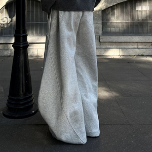 Derniers pantalons de survêtement sur mesure pour hommes pantalons de survêtement légers en coton éponge français jambe large jambe droite évasée pantalon baggy style - Product Image 3