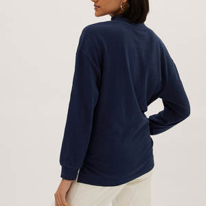 Nuevo diseño Otoño Invierno liso mujeres sudaderas suelta moda pulóver Top Oversize pulóver mujer Streetwear Sudadera con capucha para niñas - Product Image 2