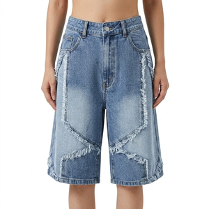 2026 Men'S Street Style Canvas High Waist <b>Button</b> <b>Fly</b> Shorts Frayed Hem Regular Fit HIGH STREET Non-Stretch Fabric Quick Dry - Product Image 1