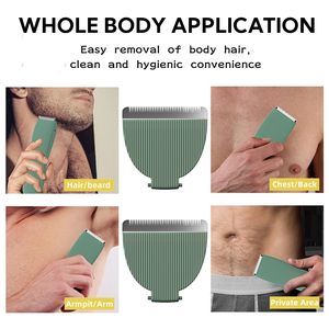 Lot de 2 lames de rechange en céramique et acier au carbone compatibles avec les tondeuses corporelles pour hommes, accessoires de toilettage corporel haut de gamme - Product Image 2