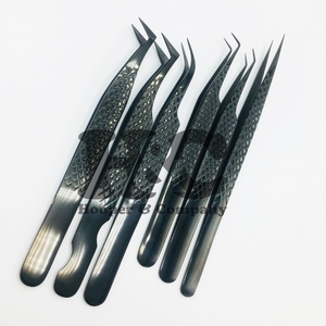 Pince à épiler de haute qualité en acier inoxydable ensemble complet pince à cils vison durable pince à épiler Extension de cils revêtement de couleur pointu - Product Image 5