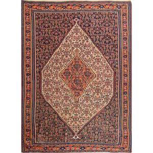 Alfombra Rectangular Grande de Lana y Yute Hecha a Mano Aalam Azul, 9x12, con Patrón de Medallón para el Hogar, Pasillo, Entrada, Modelo Paem-858 - Product Image 1