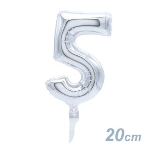 ลูกโป่งตัวเลขสีเงินขนาด7นิ้วแบบญี่ปุ่นสำหรับฉลองวันเกิด - Product Image 5