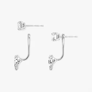 Boucles d'oreilles Richiediam en argent 925 avec diamants de laboratoire certifiés IGI, forme élégante et tendance pour les célébrations, les fêtes, le quotidien, ou comme cadeau - Product Image 3