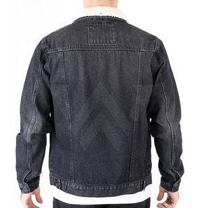 Veste en jean de haute qualité veste en jean décontracté de couleur unie bouton couvert veste d'hiver pour hommes - Product Image 3