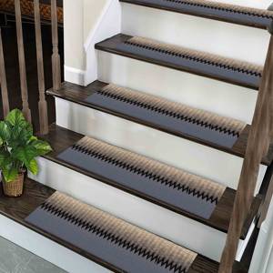 Tapis imprimé : design Kilim moderne, bleu et beige, facile à nettoyer, tapis d'entrée - Product Image 3