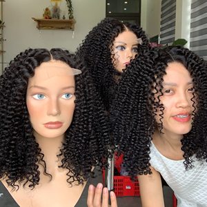 Human Hair Wigs Super Double Drawn Raw Vietnamese Hair Vendor <b>Curly</b> Lace Front Wig Virgin Human Hair <b>Extension</b> for Women - Product Image 1