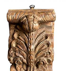 Corbeille murale en bois massif vintage indien, sculptée à la main, décoration murale architecturale, antique, rustique, durable, installation facile, maison - Product Image 2