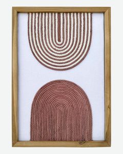 Handmade Shadow Box Wall Art Modern White Rope Wave Pattern Box Frame 3D Textured Canvas Wall <b>Decor</b> For Living Room Bedroom - Product Image 2