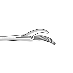 Pinzas de Cocodrilo Modelo Estándar Curvas Izquierdas Manuales |   Eje Tubular Cónico de 4 mm/4,4 mm |   Instrumento Quirúrgico ORL de 9 Pulgadas Surtechs - Product Image 2