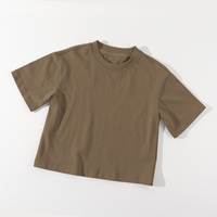 T-shirt ample classique pour bébés et jeunes enfants avec logo personnalisé, 100 % coton épais, manches courtes, épaules tombantes