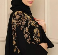 Robe Longue Musulmane Abaya de Luxe Faite à la Main Anti-Rides Personnalisée en Gros pour Femmes, Manches à Volants en Soie, de Prière, Style Dubaï Haut de Gamme