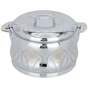 Casserole en acier élégante et moderne de forme ronde pour le service des aliments avec couvercle martelé idéal pour la maison, l'hôtel et le restaurant - Product Image 3