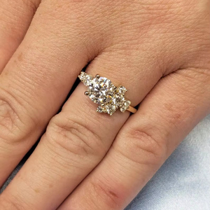 แหวนเพชรหลากสีสีสีทอง18K สำหรับงานแต่งงานและงานหมั้นสำหรับผู้หญิงเครื่องประดับเพชร CVD HPHT ขายส่ง - Product Image 5