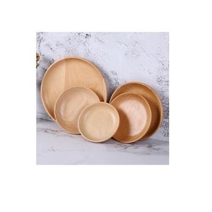 Assiette et vaisselle en bois fruits pour fête de mariage avec vaisselle taille différente et couleur bois naturel - Product Image 1