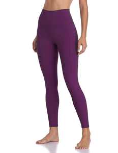 Leggings de yoga pour femmes, taille élastique, logo personnalisé, respirants, séchage rapide, couleur unie, vêtements de fitness, prix raisonnable - Product Image 3