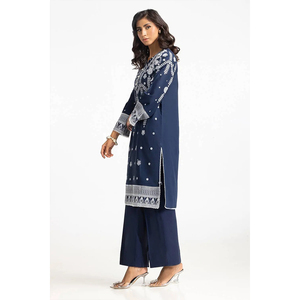 Pakistán estilo indio transpirable ligero damas 3 piezas Sami Salwar Kameez vestido bordado Formal Color sólido personalizado - Product Image 3