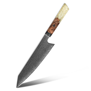 Venta al por mayor pedidos a granel personalizados OEM ODM servicio hoja afilada cortador de acero de Damasco cuchillo de cocina ambidiestro duradero hecho a mano - Product Image 1