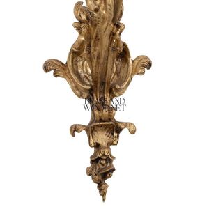 Aplique de pared de latón antiguo con cinco candelabros, accesorio de iluminación decorativo de lujo hecho a mano con diseño tallado adornado - Product Image 4