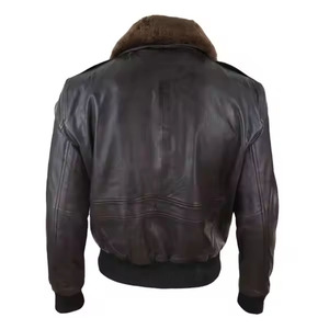 Vestes personnalisées 2025 pour hommes Blouson aviateur en cuir de haute qualité épaissi d'hiver en cuir vestes en cuir décontractées à la mode pour hommes - Product Image 5