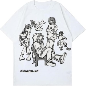 T-shirt unisexe d'été pour hommes et femmes 100% coton LOGO personnalisé T-shirt graphique surdimensionné à imprimé abstrait entièrement imprimé - Product Image 5