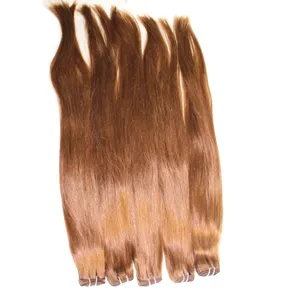 Высококачественные пучки человеческих волос коричневого цвета 100%, оптовая продажа, гениальные пучки волос #30